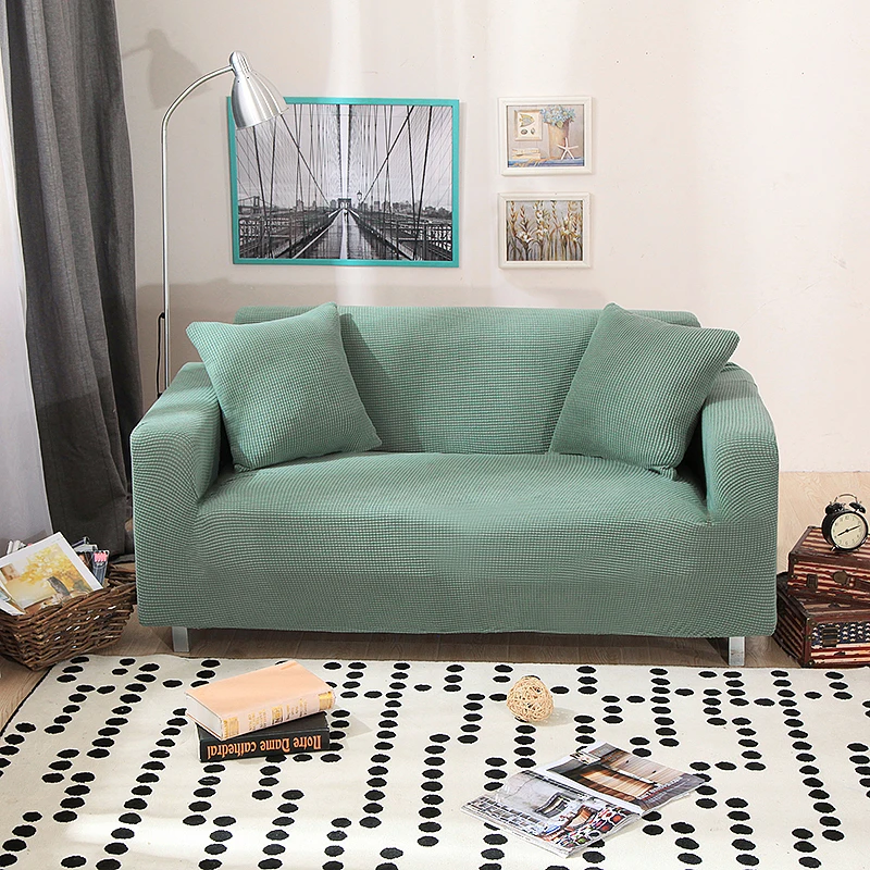 Классическое однотонное защитное покрытие для дивана из спандекса с попкорном