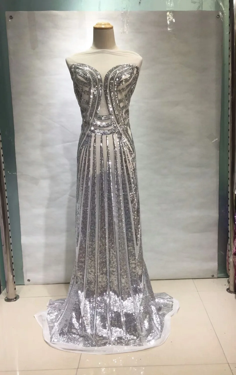 Роскошные вышитые блестки тюль Африканский кружевной ткани Высокое качество