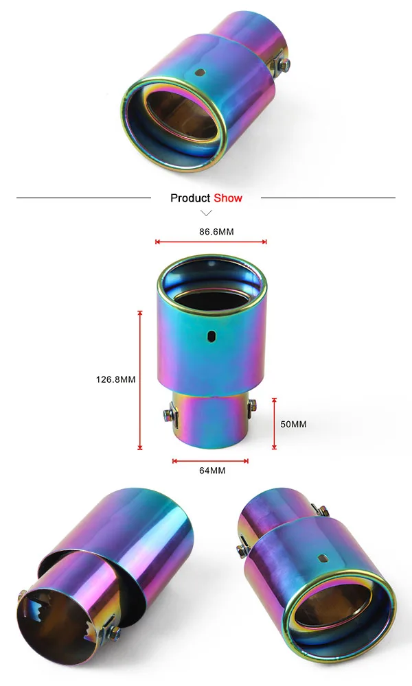 Универсальный автомобильный глушитель выхлопная труба из нержавеющей стали