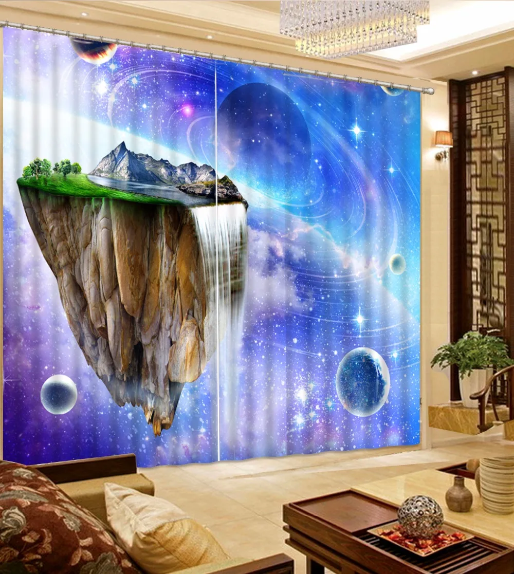 3D шторы современные космические пики занавески для гостиной спальни кухни