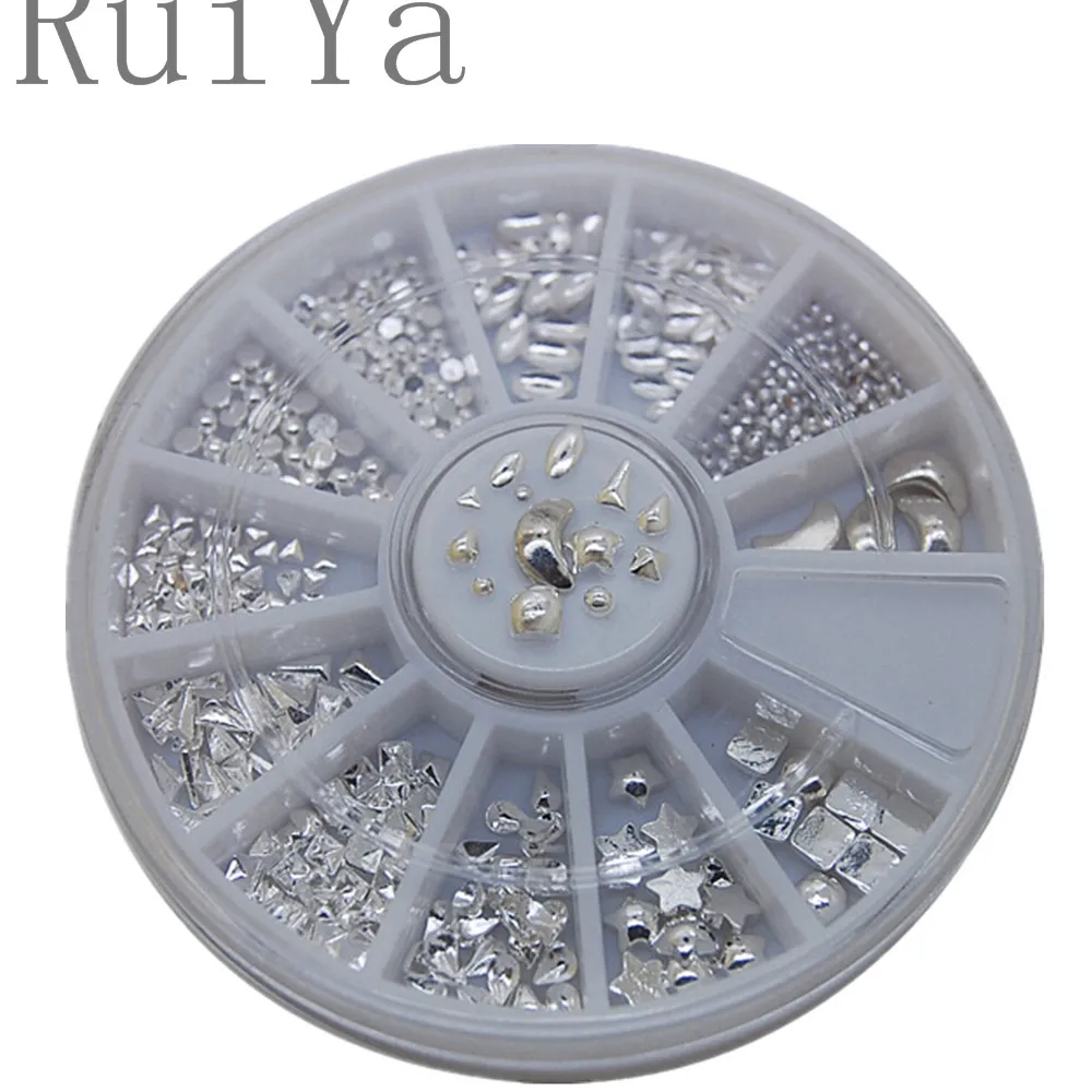 1wheels 3d Nail Art Rhinestones Gold Silver Beads Metallic mini rivet Studs charm nail Jewelry Decorations Tools | Красота и здоровье
