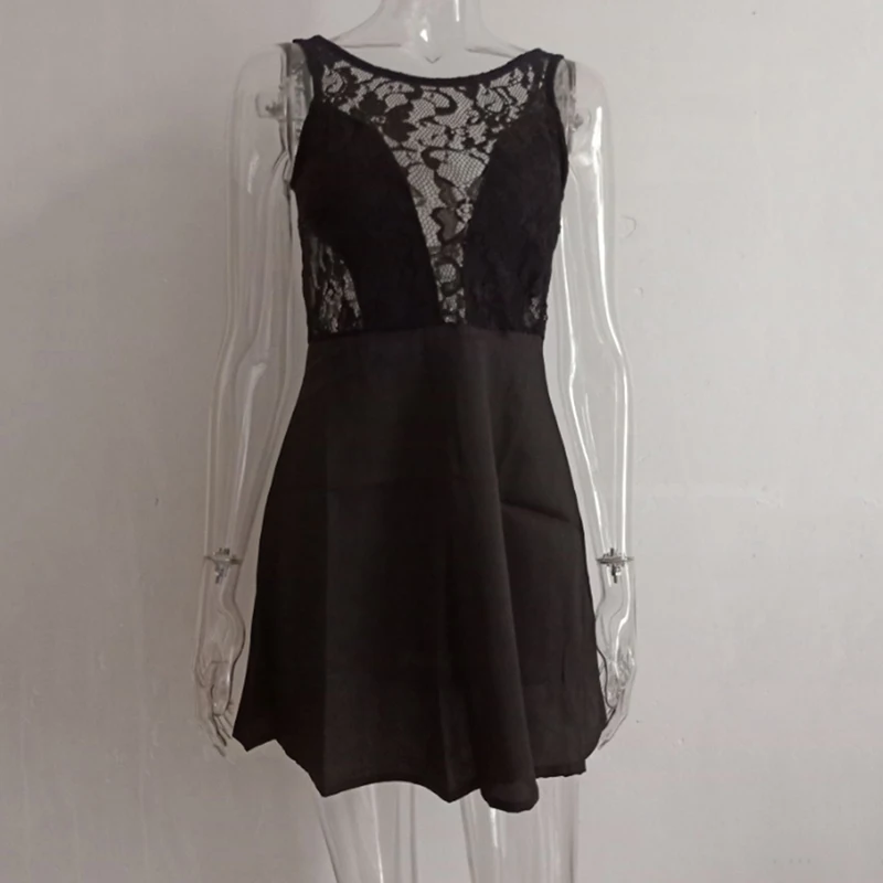 Летнее платье на бретелях с открытой спиной кружевное бретельках трапециевидные