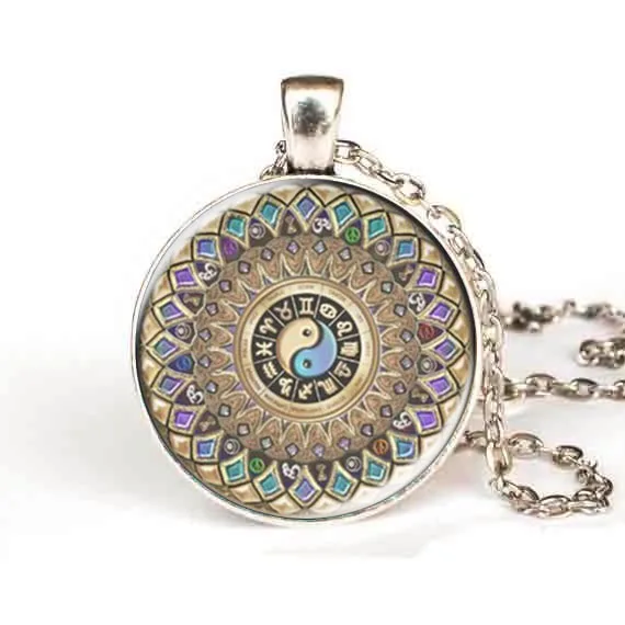 Стимпанк 2017 мода Инь украшения Ян ожерелье Мандала 1 шт хна Йога кулон