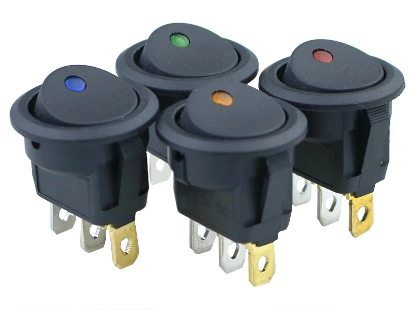 

1Pcs Car 12V 3 Pin Round Rocker Dot Boat LED Light Toggle Switch SPST ON/OFF