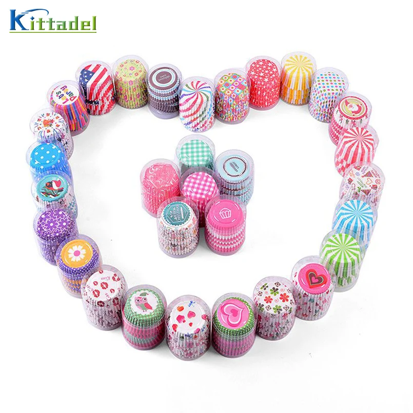 100 шт/лот смазка бумажная формочка Чашка случайный торт из гофрированного