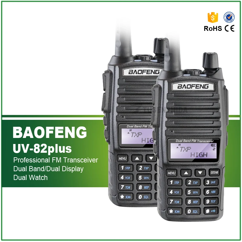 Оригинальный Тройной 8 Вт/4 Вт/1 Вт 2 шт. Baofeng UV 82 plus VHF 136 174 МГц UHF 400 520 двойной PTT Ham