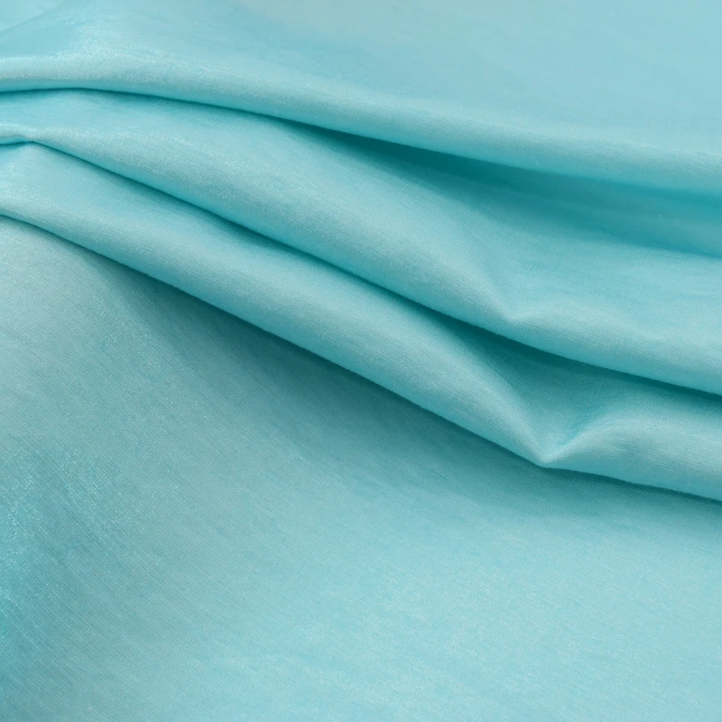 

Ice blue coloured glaze luster bright silk linen fabric for dress bazin riche getzner telas por metro tissu tissus au metre DIY