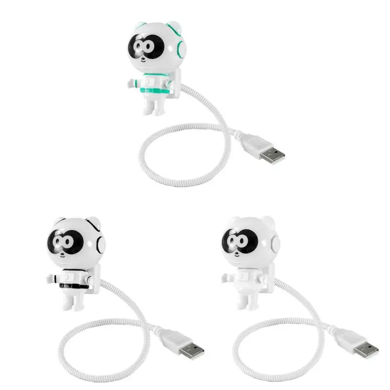 Милый светодиодный мини-ночник с пандой с питанием от USB и выключателем, гибкая лампа для ламп накаливания для ноутбука, ПК, зарядное устройство