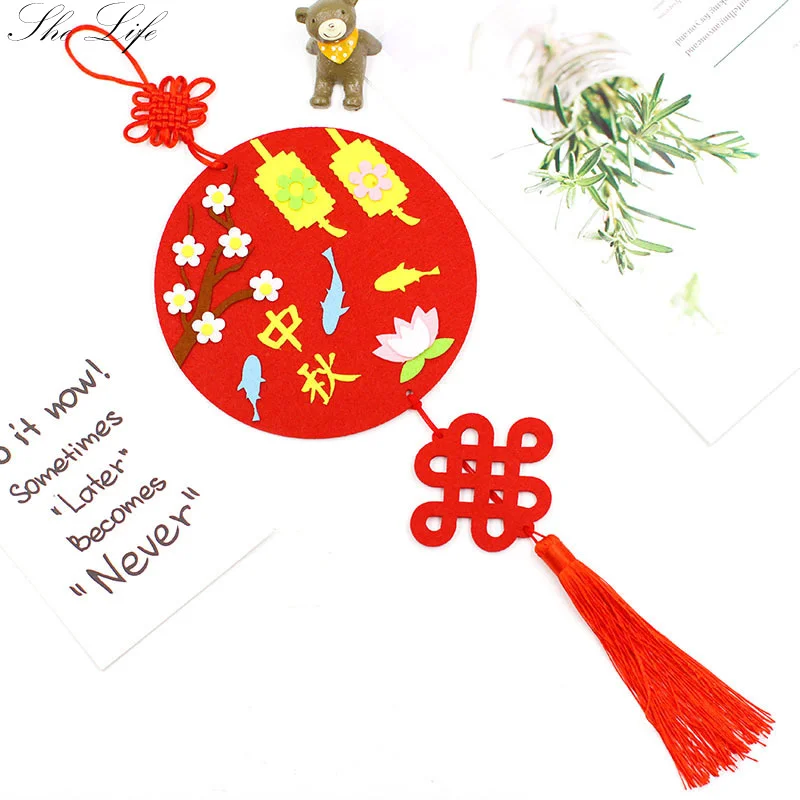 Mid Autumn Festival Hanging Adornment DIY Felt Package Children Handmade Paste Material Kindergarten Pendant Decoration | Дом и сад