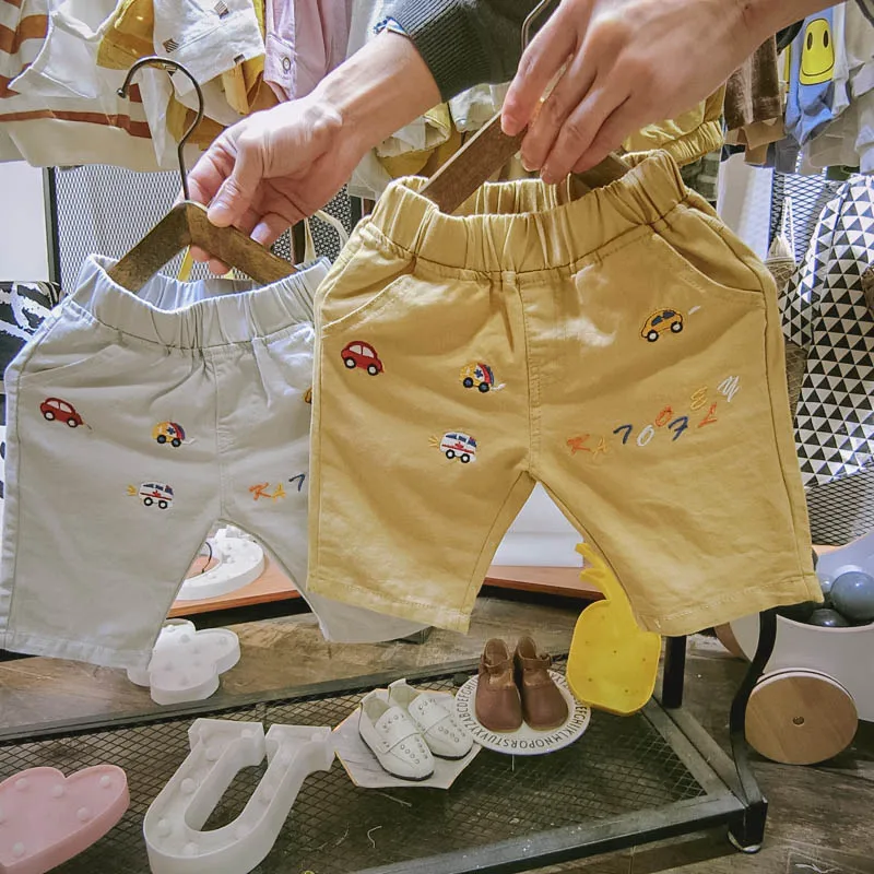 2019 летние шорты для мальчиков хлопковые брюки с вышивкой детская пляжная одежда
