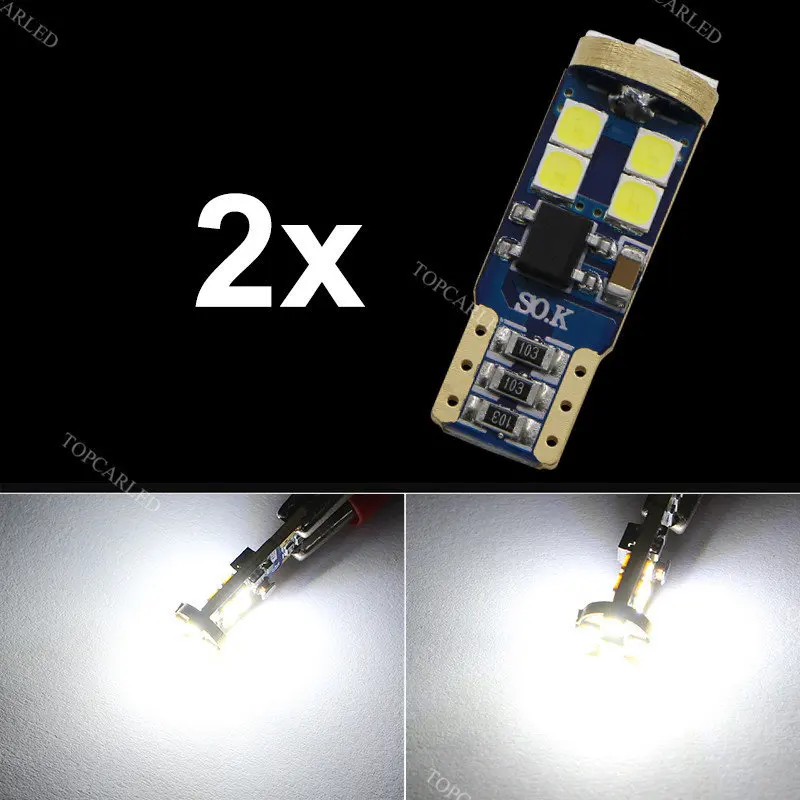 2 шт. высокое качество T10 CANBUS 12SMD 3030 светодиодные Белые автомобильные боковые