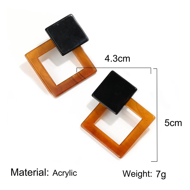 Женские акриловые серьги с леопардовым принтом ацетатные геометрической формы