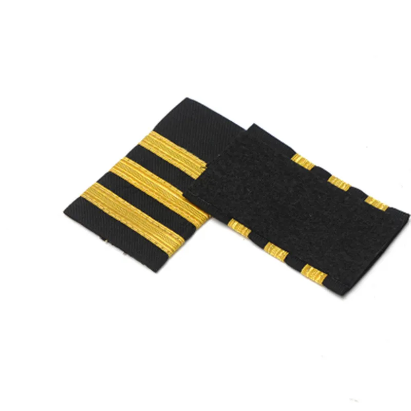 Three Bars Четыре золотые слитки авиалинии пилота погоны капитан плеча доски Insignia Ползунки Хэллоуин косплей эполет для пилота - Цвет: Three Bars