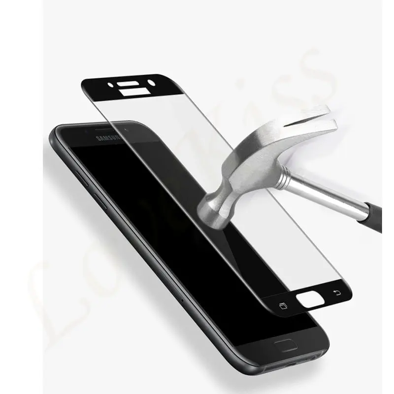 Curved Full Cover Screen Protector For Samsung Galaxy A3 A5 A7 2017 A520 A720 A320 A520F A720F Tempered Glass Coverage Film Case | Мобильные