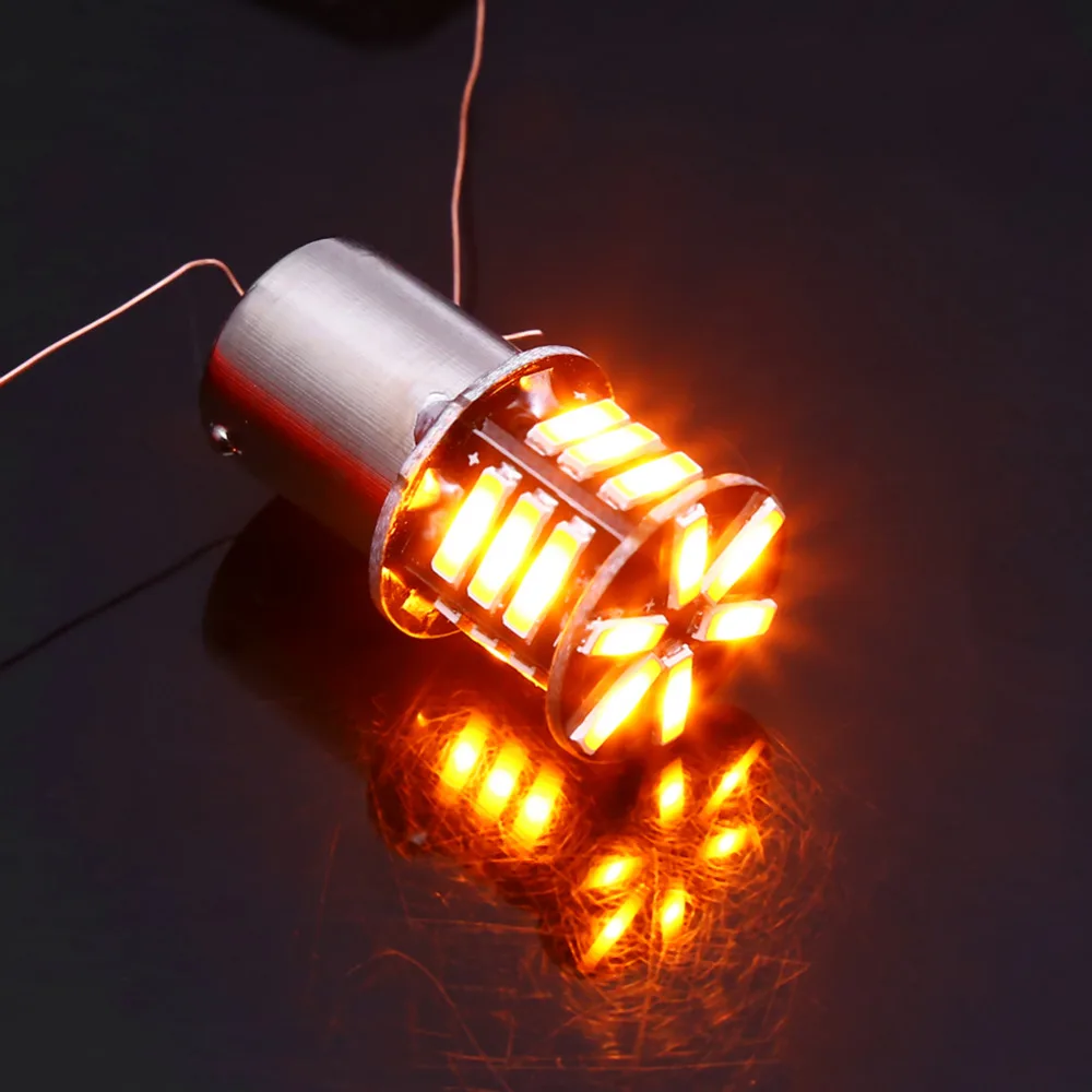 1 пара Автомобильные светодиодные сигнальные лампы S25 1156 BA15S 7014 21SMD Светодиодные