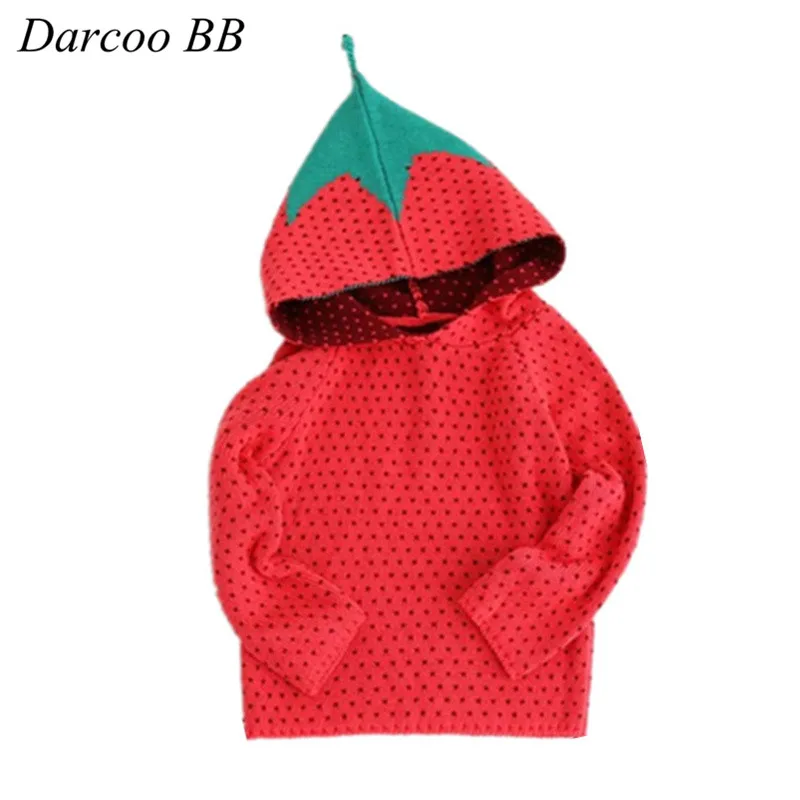 

New Autumn Winter Kids Sweater Red Strawberry Style For Boys Girls Baby Fall Sweaters Winter Clothing