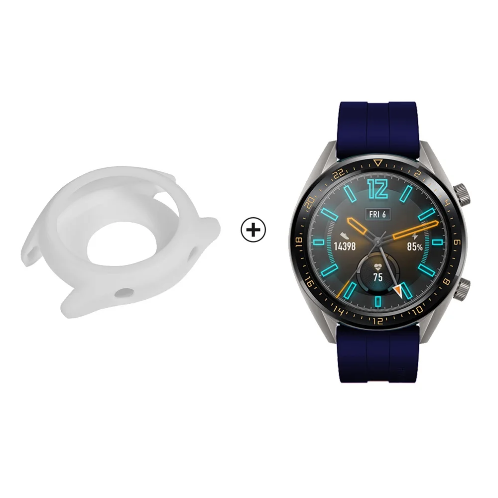 Package 10 2в1 силиконовый ремешок для часов+ ТПУ чехол для huawei Watch GT Active ремешок для huawei GT Смарт часы Сменные аксессуары - Цвет: Package 10