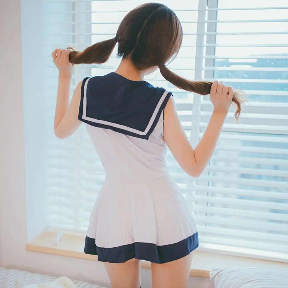 

MISSKY Cute Women Sexy Japanese School Uniforms Loose Nightdress +T pants + Student Socks
