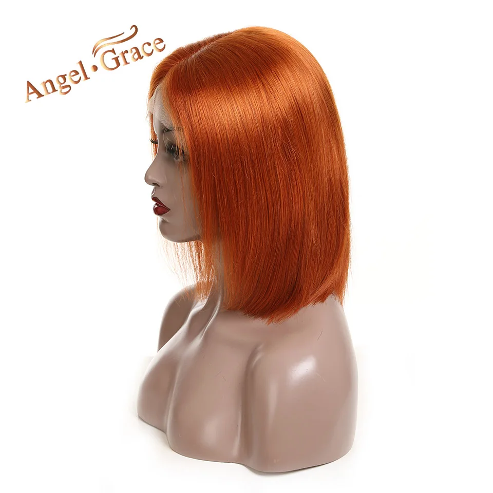 Color As Photo Angel Grace Hair красочный короткий парик-Боб перуанские прямые волосы прямые кружевные передние человеческие волосы парики для женщин боб парики на кружеве - Цвет волос: Color As Photo
