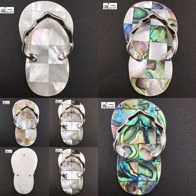 Бесплатная доставка Модные ювелирные изделия 22x41 мм перламутр Новая Зеландия Абалон оболочка Подвеска для отца бисер WB712