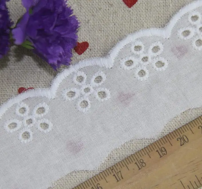 5 Yards 3 Colors 100% Cotton Embroidered Lace Trim Cloth Hollow Clothing Accessories DIY Fabric | Дом и сад