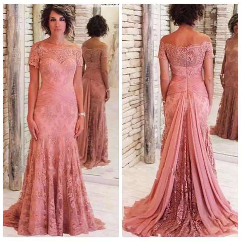 

Вырез лодочкой Короткие рукава Русалка Мать Свадебные платья скромные 2021 изготовленный на заказ длинное обтягивающее платье Vestidos De Вечеринка платья размера плюс