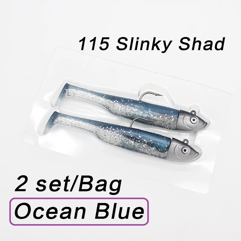 DB115 OB Горячая 4," Swing Shad 30 г плавающая приманка для морской рыбалки Zander Walleye приманка 2 шт. джиг-голова и мягкая виниловая Приманка Черный Гольян приманка - Цвет: DB115 OB