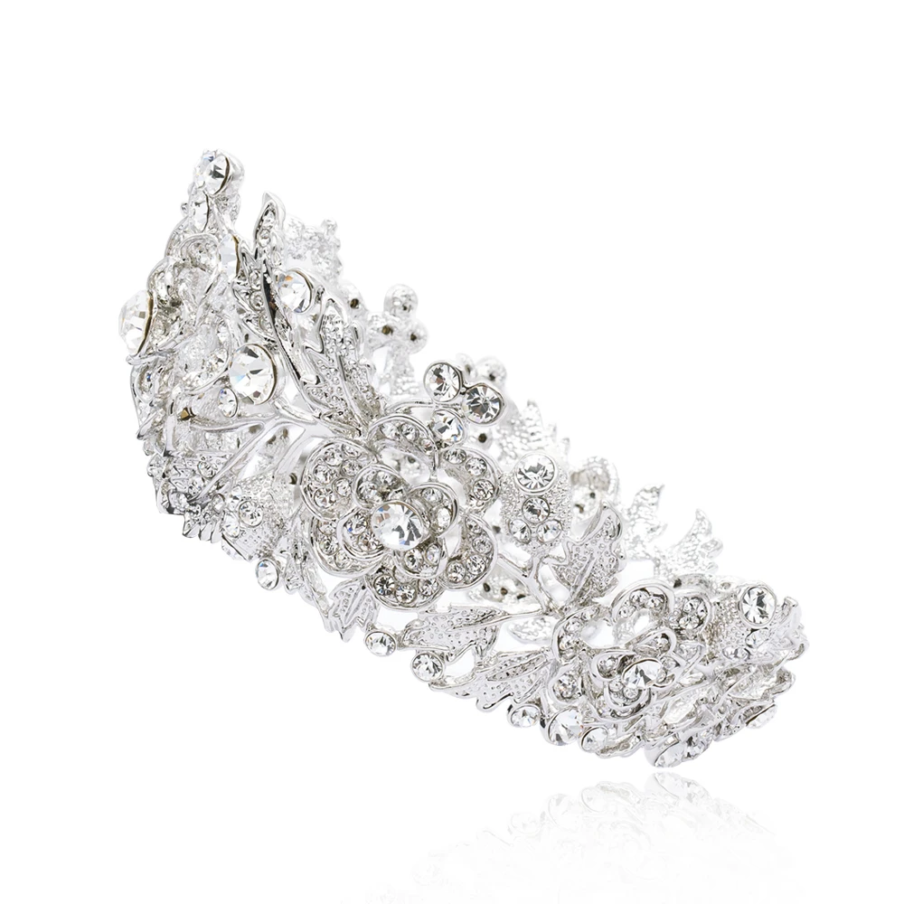 Тиары из натуральных австрийских кристаллов с круглыми цветами мини корона для