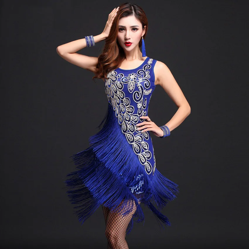 Женское платье для латинских танцев красное синее розовое 2018 |