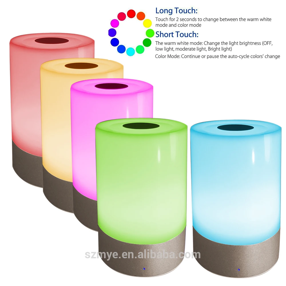 

Светодиодная Ночная Настольная лампа с сенсорным датчиком, прикроватный регулируемый светильник RGB для чтения и кемпинга в гостиной, 3 Вт