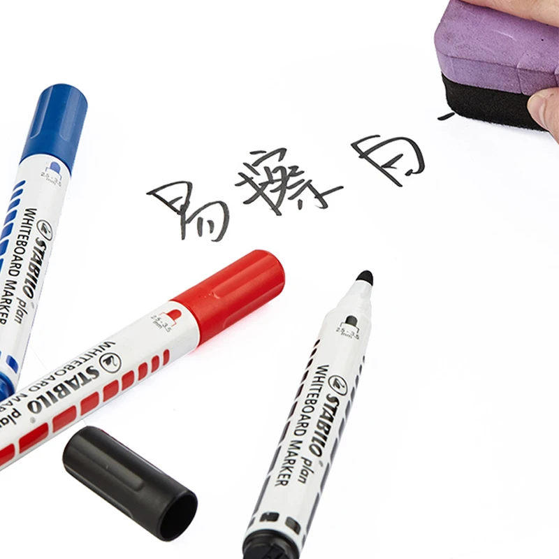 5pcs Stabilo 641 Round Head Whiteboard Pen Color Teaching Erasable Dry Erase Markers Office &amp School Supplies | Канцтовары для