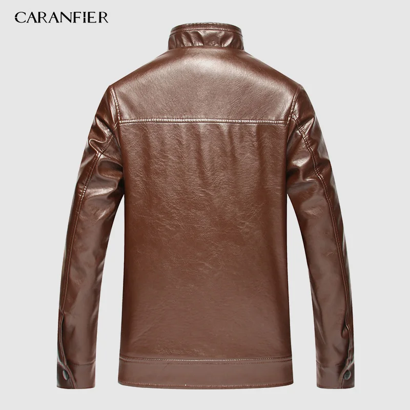 Куртка CARANFIER из искусственной кожи мужская зимняя Вельветовая толстая кожаная со