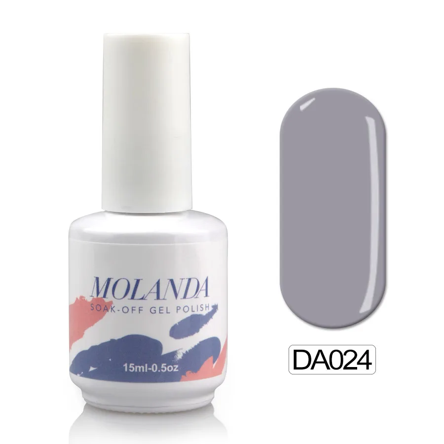 DA024 Molanda дизайн ногтей Фиолетовый Цвет УФ-гель для ногтей блестящая поверхность Французский маникюр гель УФ Гель-лак для полировки модный набор - Цвет: DA024