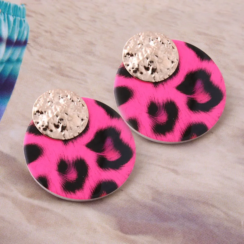 tiger rose NeeFu WoFu точка флуоресцентная кожа серьги с тигром змея медь для женщин Brinco Oorbellen модные ювелирные изделия оптом - Окраска металла: tiger rose