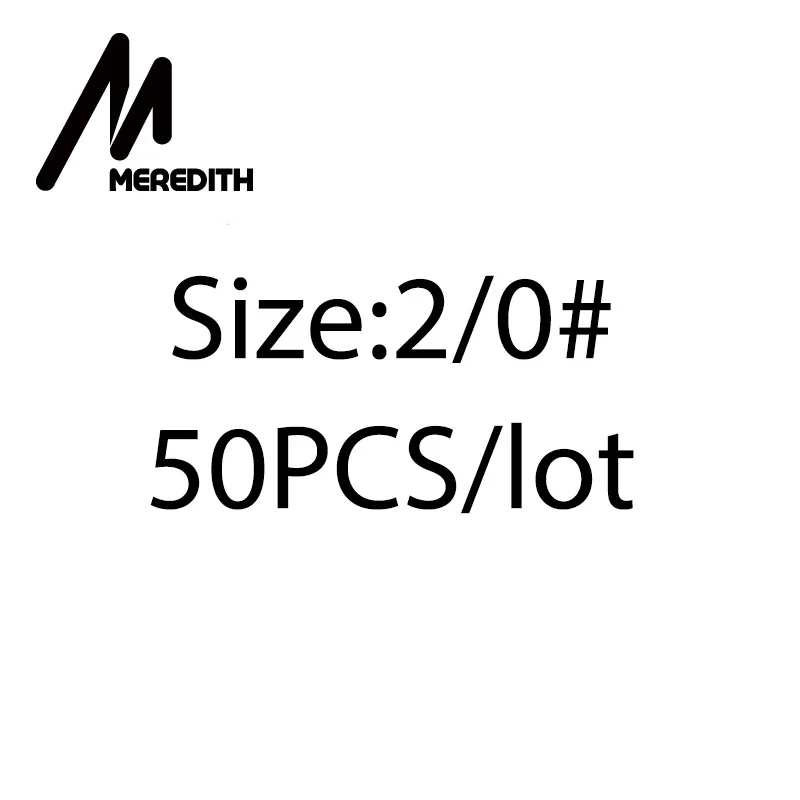 20 MEREDITH, 50 шт./лот, рыболовные мягкие крючки для Червяков, Высокоуглеродистая сталь, широкий супер замок, рыболовные крючки, приманка, мягкие крючки, 8#-5/0, рыболовные снасти - Цвет: 20