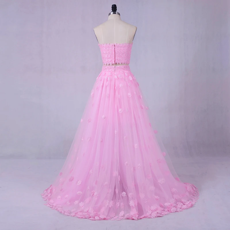 Розовые платья для выпускного вечера из 2 предметов 2018 г. LORIE Robe de soiree 3D вечерние с
