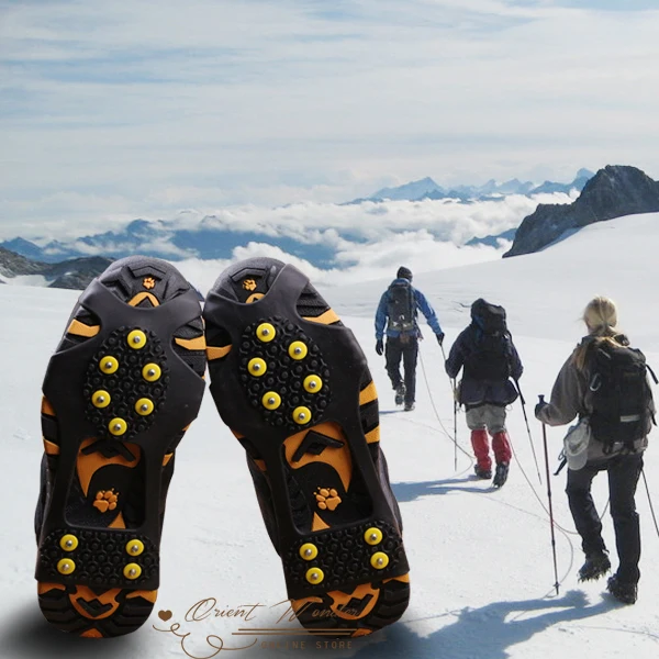Лед снегоступы спайк ручки 10 шпильки антипробуксовочная сапоги кошки эластичный