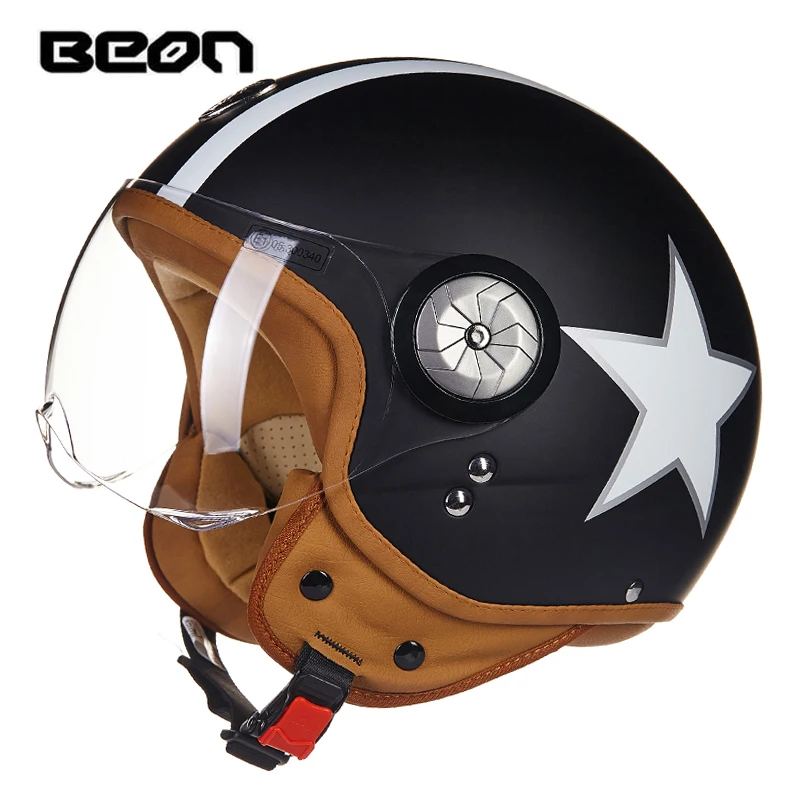 BEON B-110 мотоциклетный шлем женский Электрический скутер винтажный Lucky star Moto cascos