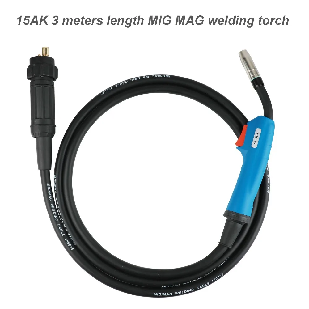 MIG фонарь 15AK 180A MIG MAG сварочный пистолет 3 метра с воздушным охлаждением евро разъем для MAG MIG сварочный аппарат