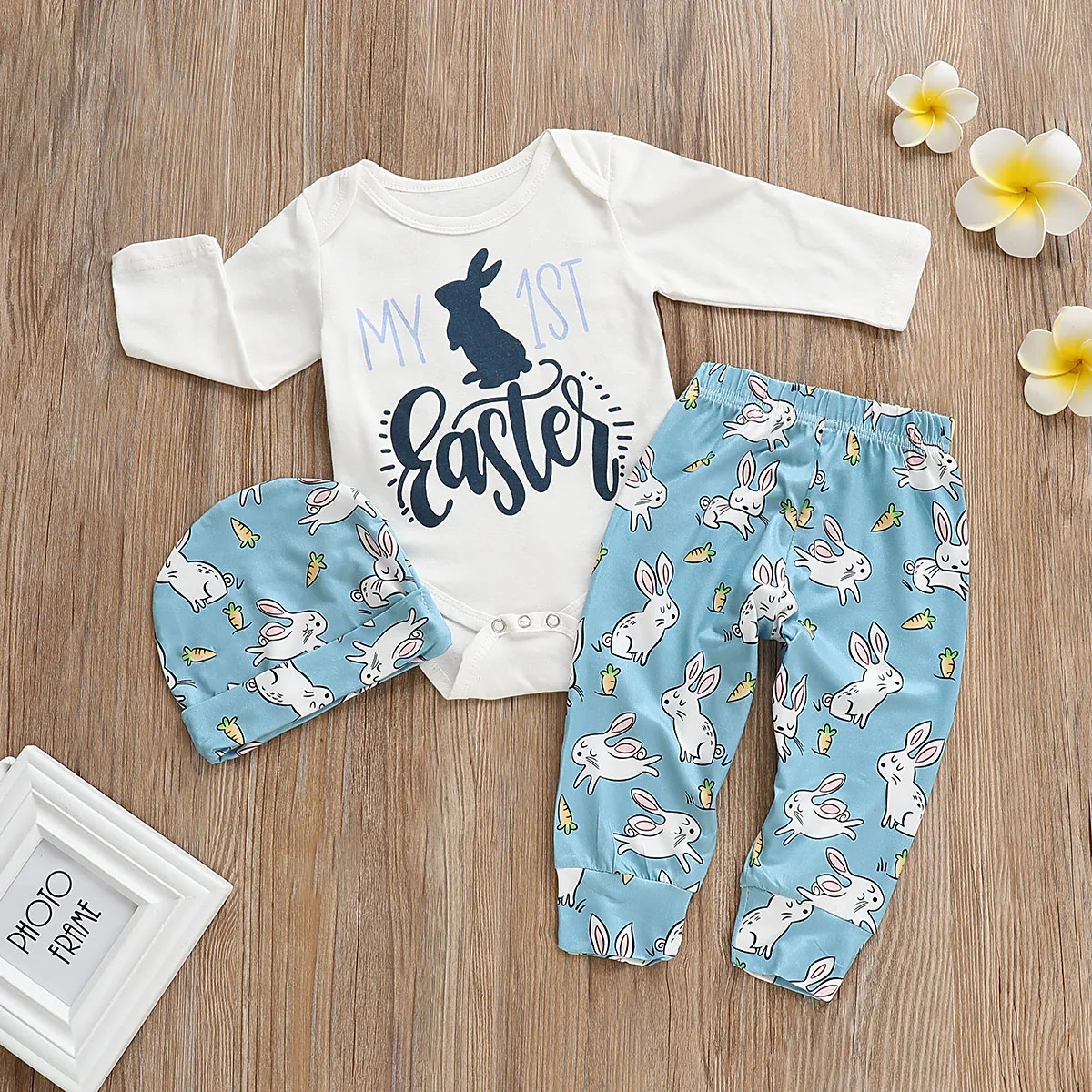 3pcs Easter Newborn Infant Baby Boy Girl 0-18M Outfit Clothes Romper Bodysuit Pants | Детская одежда и обувь