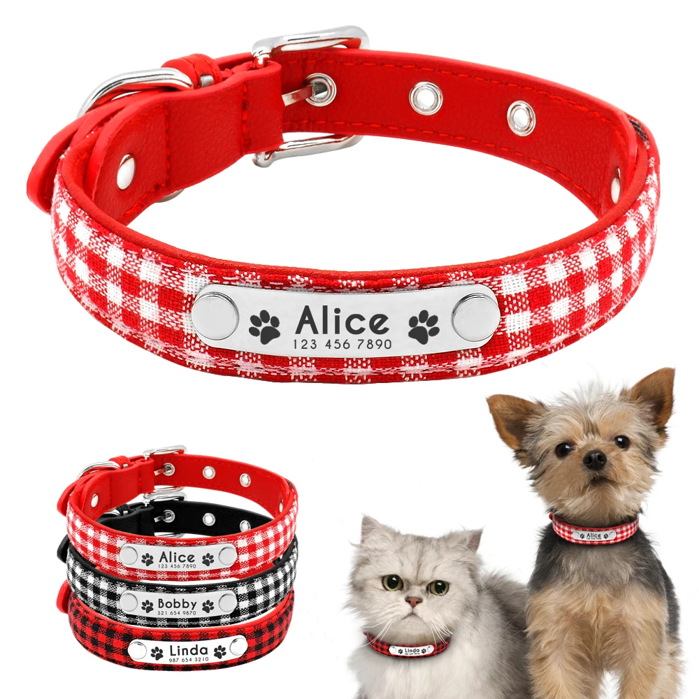 Персонализированный ошейник для маленьких собак кошек кожаный щенков анти