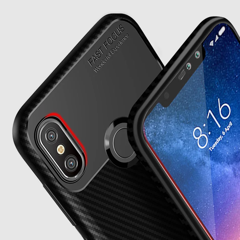 Чехол для Xiaomi Redmi Note 6 Pro 6A силиконовые чехлы из углеродного волокна мягкий чехол