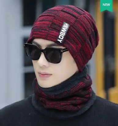 Claret Новые зимние шапки Skullies Beanies, зимние шапки бини для мужчин и женщин, шерстяной шарф, шапки, Балаклава, маска, шапка, вязаная шапка - Цвет: Claret