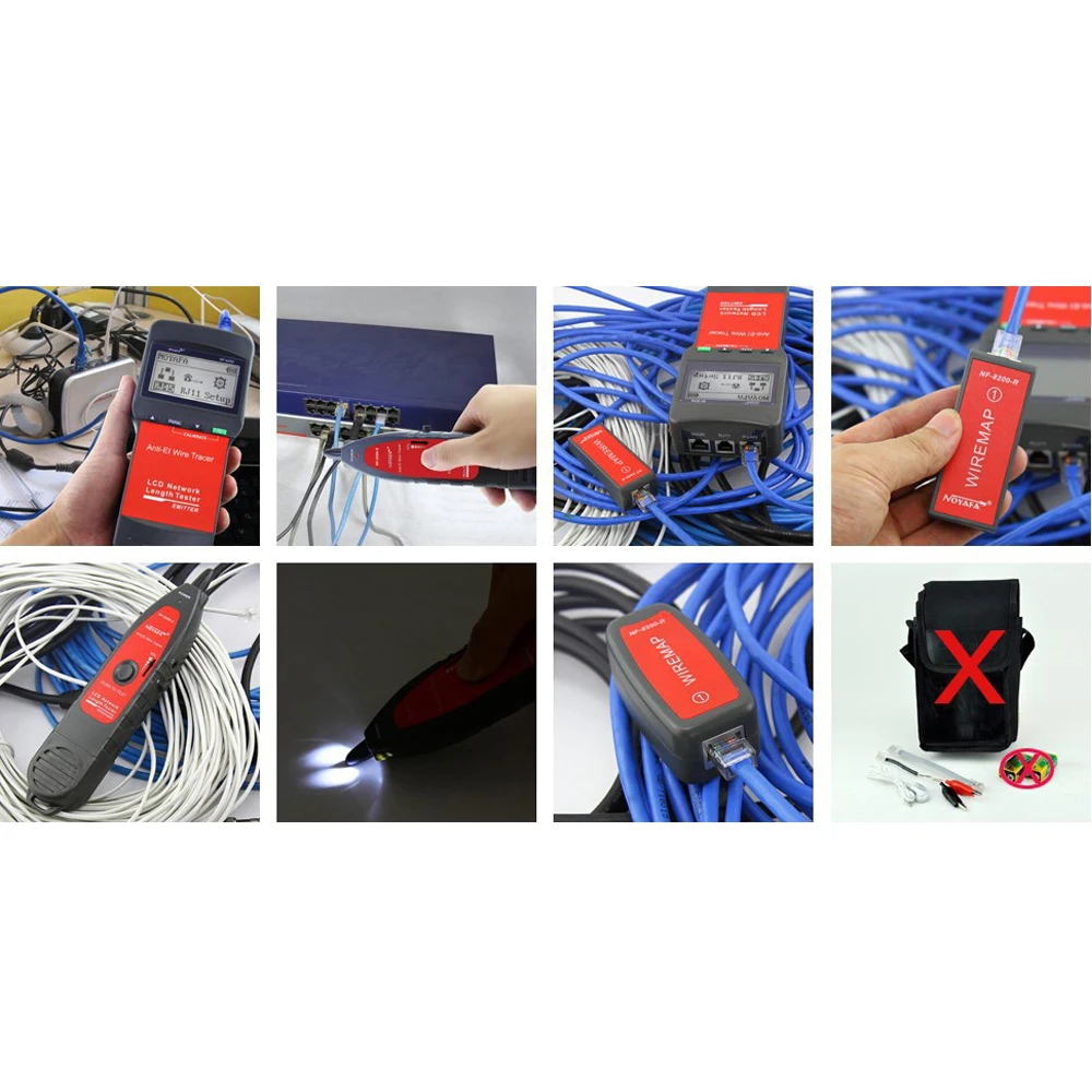 Noyafa NF-8200 Профессиональный сетевой кабель LAN тестер телефонный провод трекер для UTP STP RJ45 RJ11 Диагностика Tone Tracer