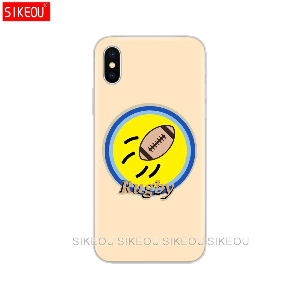Силиконовый чехол для телефона Iphone 6X8 7 6s 5 5s SE Plus 10 XR XS Max спортивный регби|Бамперы| |