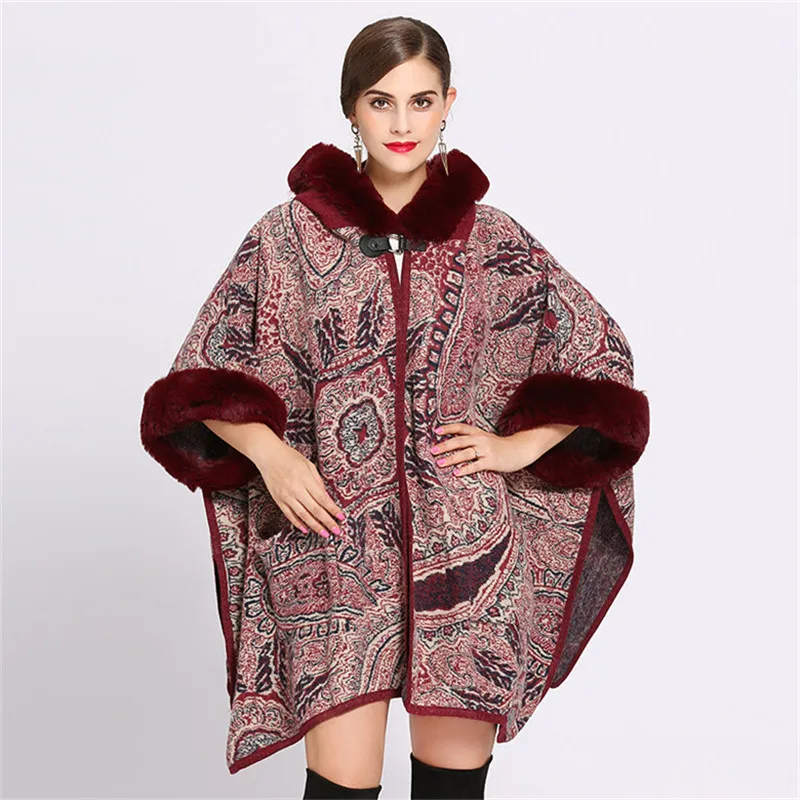 RUNMEIFA/Новое поступление шали из искусственного меха для женщин благородные плащи