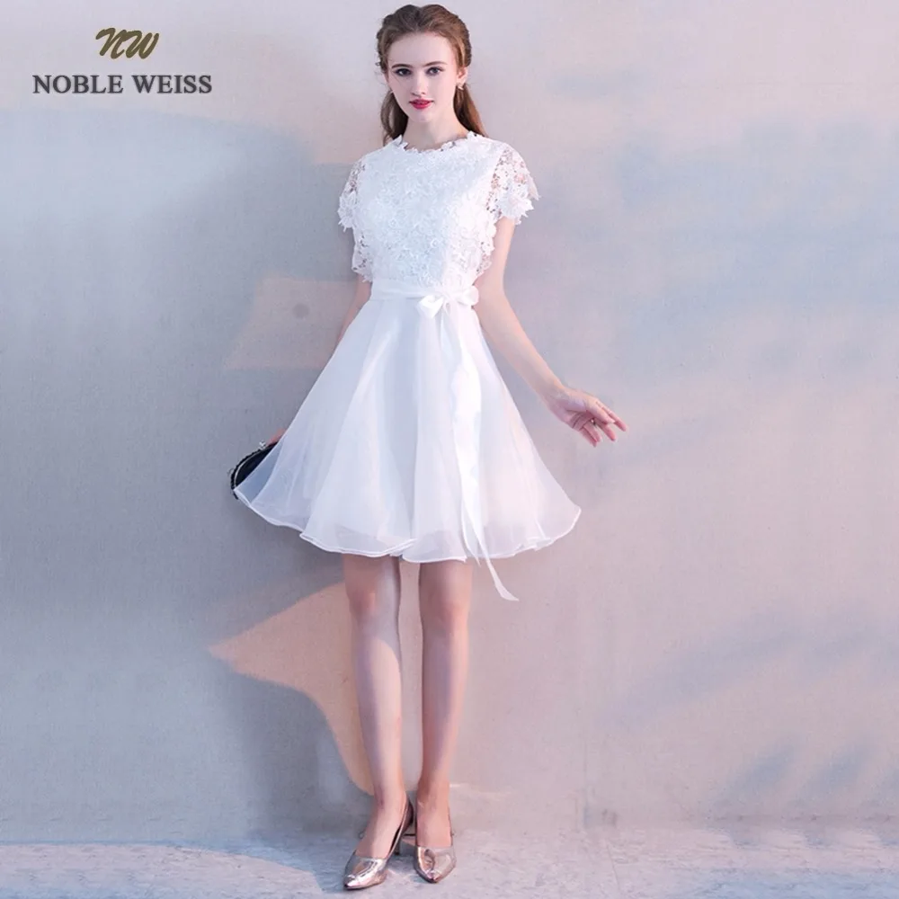 Благородный WEISS Короткие Выпускной Вечеринка платья а силуэта Vestido de Festa