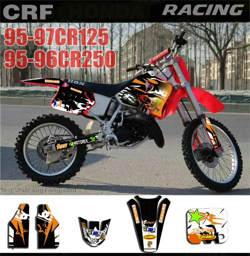 Отличительные знаки графических и наклейки фон для Honda CR125 CR250 1997 1996 1995 CR 125 250 95