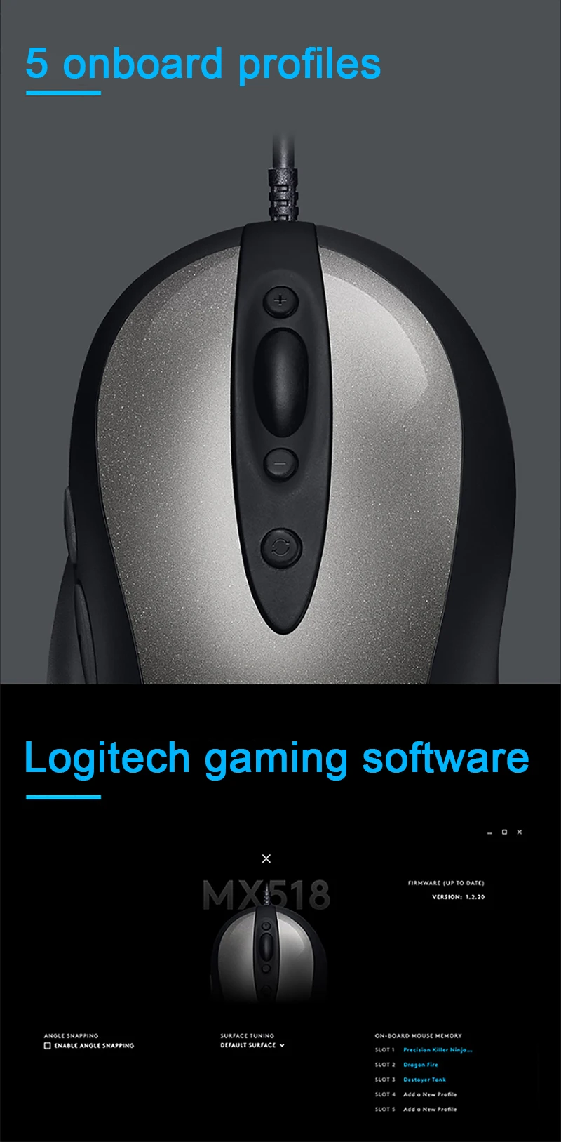 Оригинальная классическая и удобная мышь logitech MX518, оптическая игровая мышь, Классическая мышь с уровнем температуры, поддержка официального тестирования