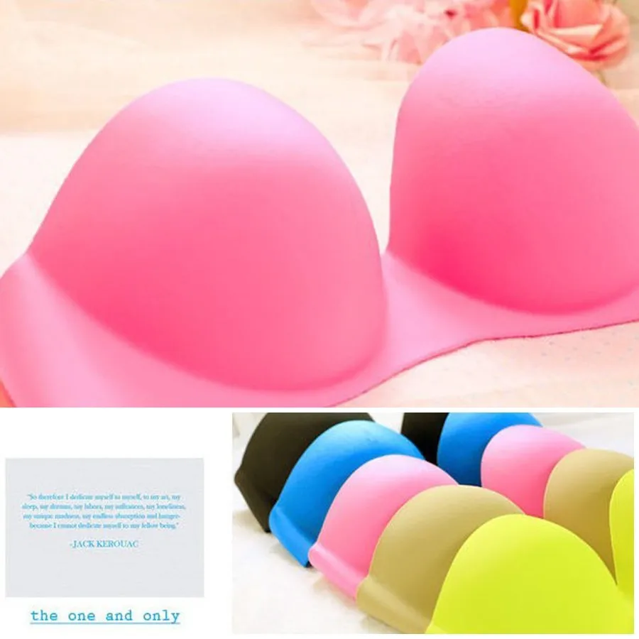 Free shipping wholesale full size one-piece colorful push up seamless strapless backless brassiere 30 pcs/lot 166 usd